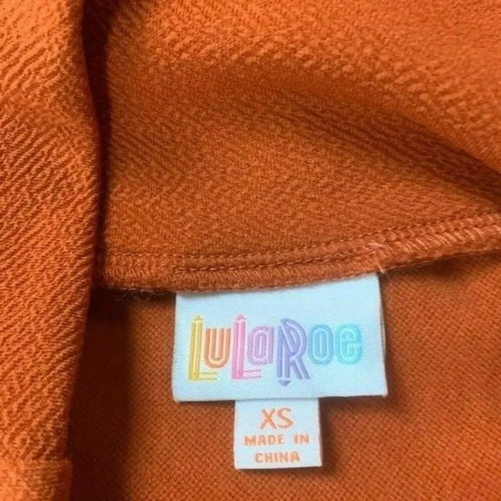 LuLaRoe Size XS Womans Skirt Dark Orange Pull On Wide Waist Band